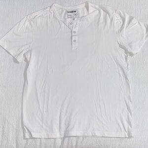 Express Men's Classic White Short Sleeve Henley Super Soft Medium